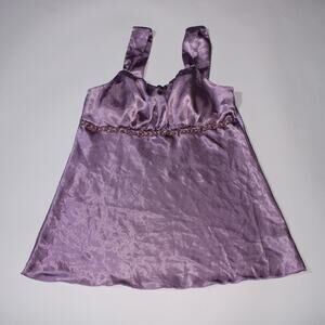 Y2K B Wear California Lilac Purple Babydoll Tanktop With Gold Chain Braiding L